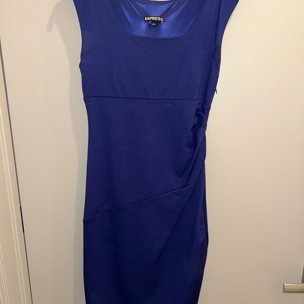 Express Blue Sleeveless Sheath Mini Dress
